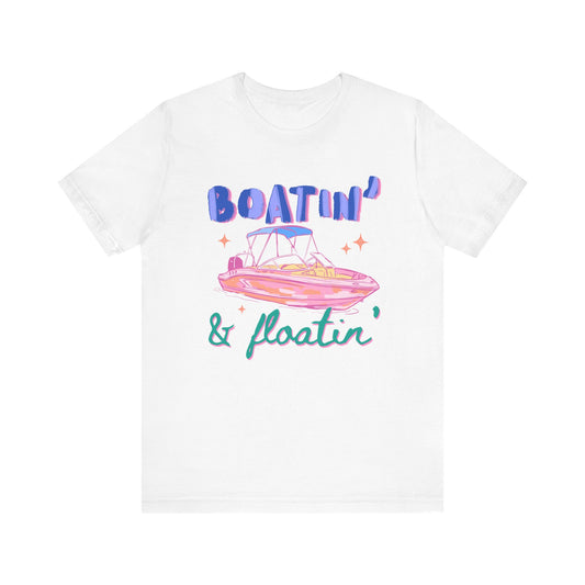 Boatin' & Floatin' Boat Graphic Tee — Retro Summer Vacation T-Shirt