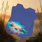 Sunset Fishing Tee — Dripping Fish Sunset Graphic T-Shirt