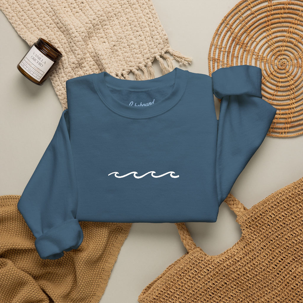 Embroidered Wave Crewneck