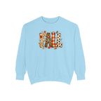 Fall Leopard Plaid Sweatshirt with Autumn Leaves Graphic