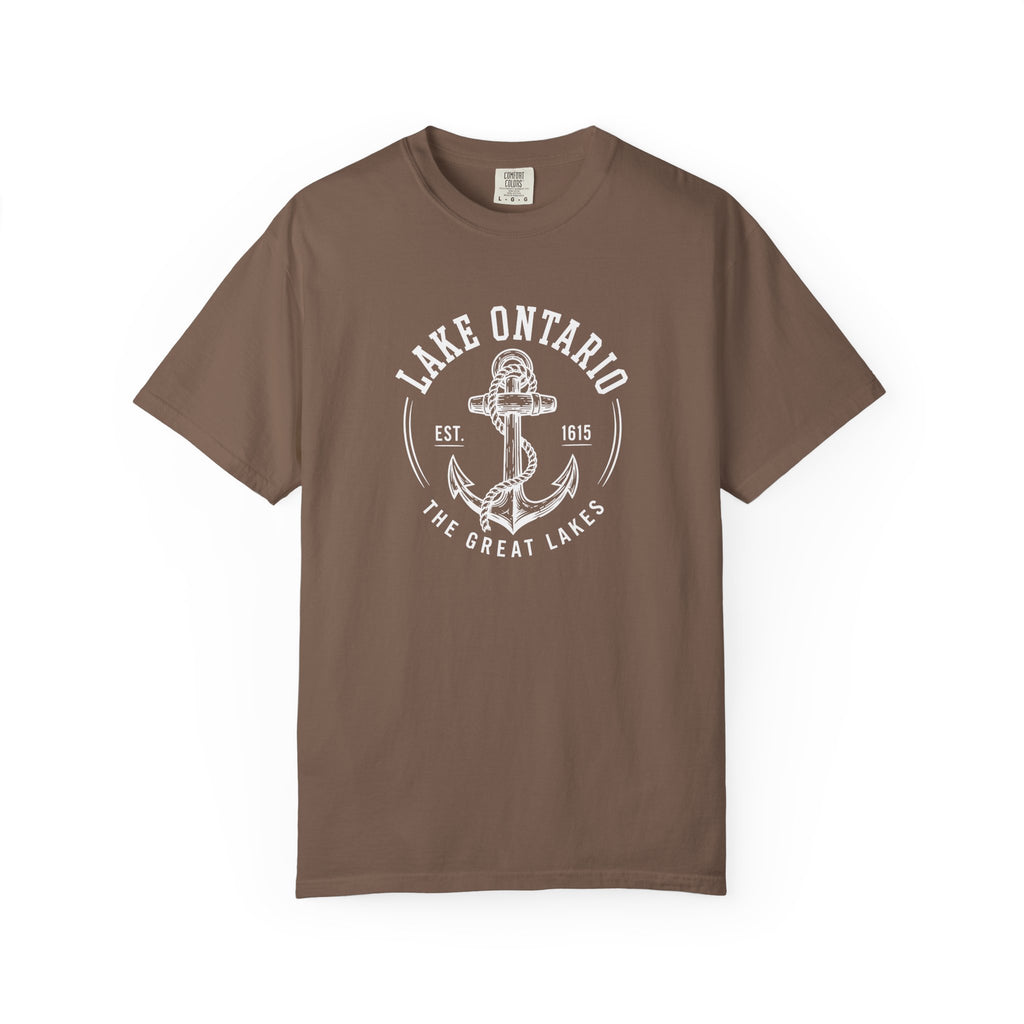 Lake Ontario Anchor Tee, Vintage Nautical Great Lakes Badge