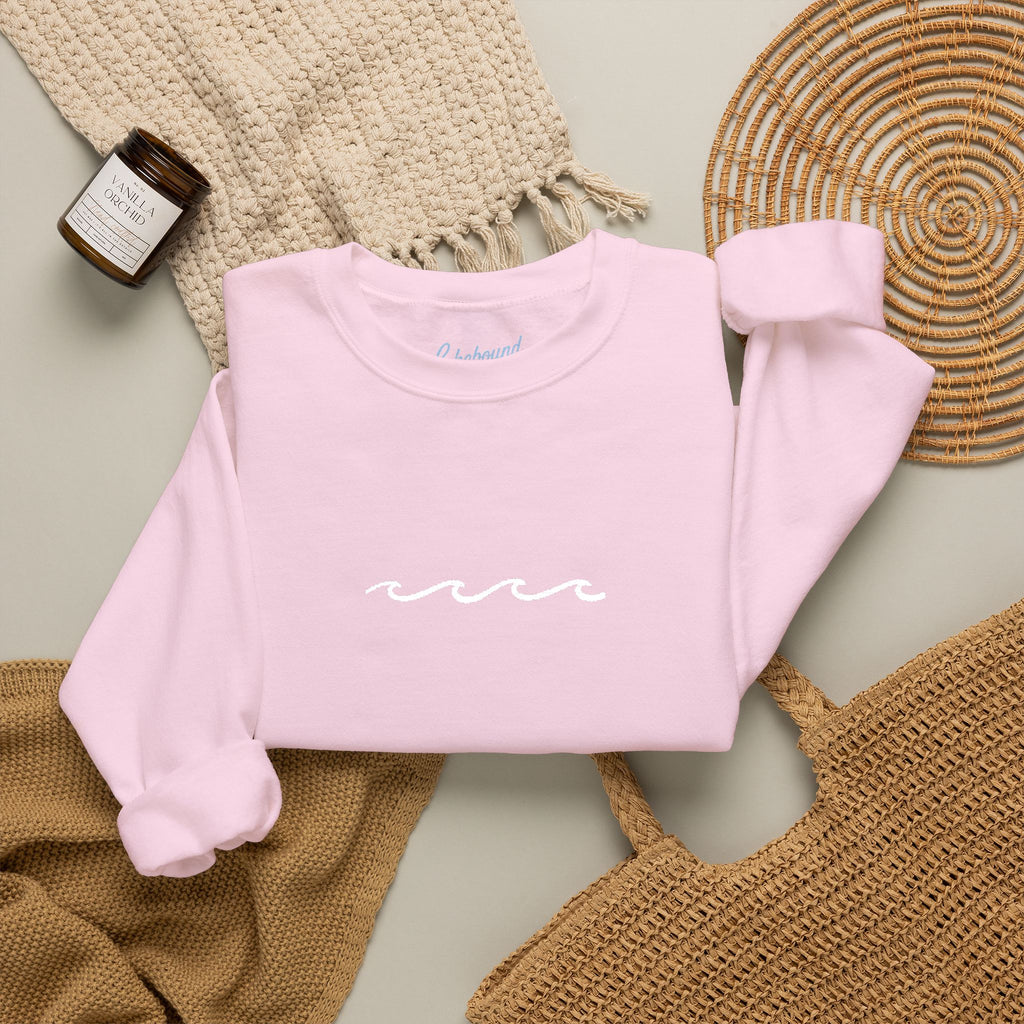 Embroidered Wave Crewneck