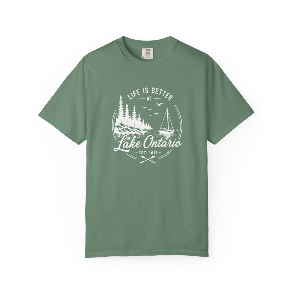 Lake Ontario Tee, Life Is Better at the Lake Sailboat Graphic