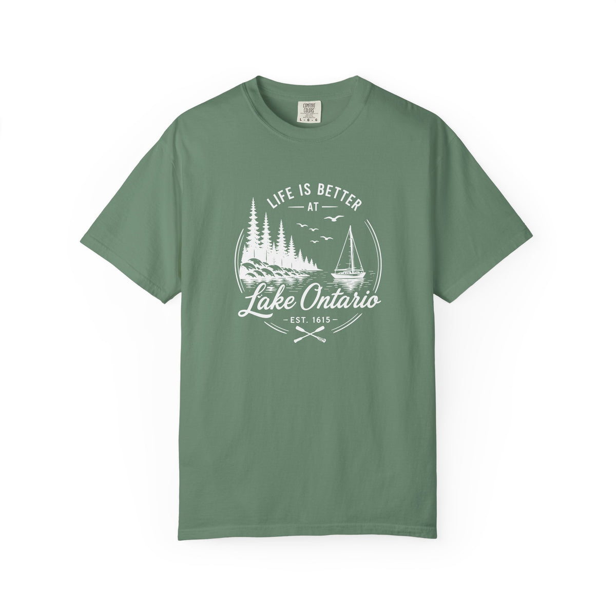 Lake Ontario Tee, Life Is Better at the Lake Sailboat Graphic