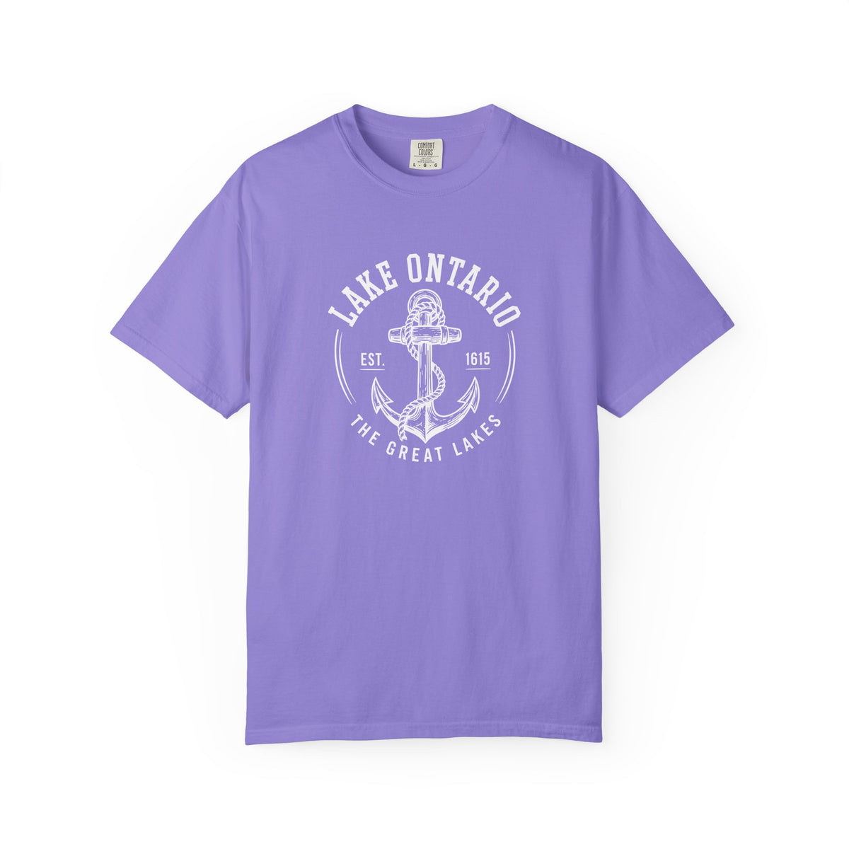 Lake Ontario Anchor Tee, Vintage Nautical Great Lakes Badge