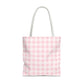 Pastel Pink Gingham Checkered Canvas Everyday Tote