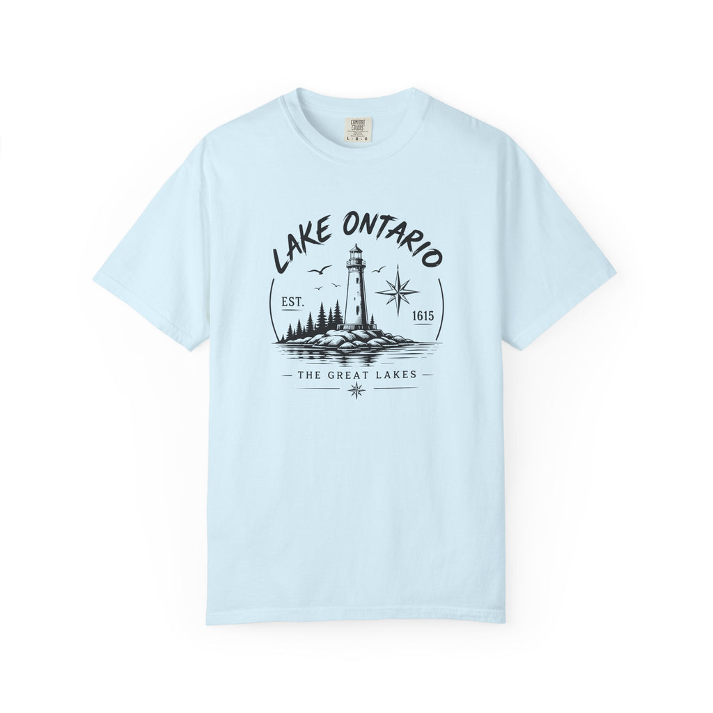 Lake Ontario Lighthouse Tee, Vintage Great Lakes Nautical Print