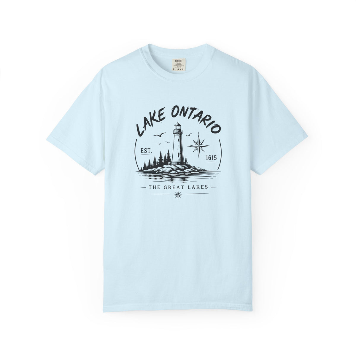 Lake Ontario Lighthouse Tee, Vintage Great Lakes Nautical Print