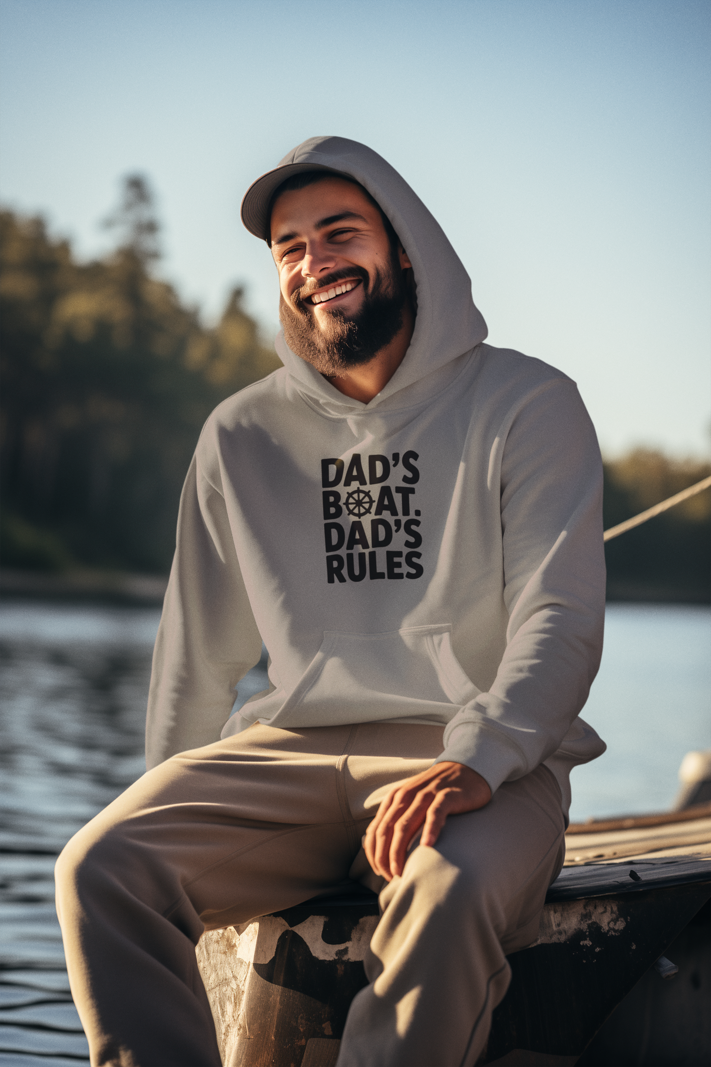 Dad’s Boat Dad’s Rules Hoodie — Funny Dad Pullover
