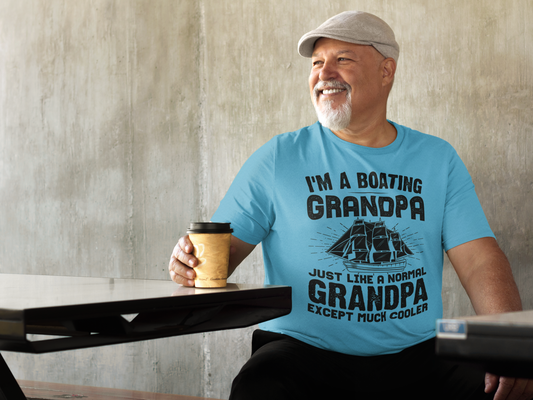 Boating Grandpa T-Shirt — "I'm a Boating Grandpa" Vintage Sailing Tee