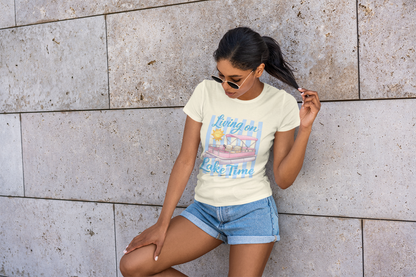 Lake Time T-Shirt — Living on Lake Time Pontoon Boat Tee