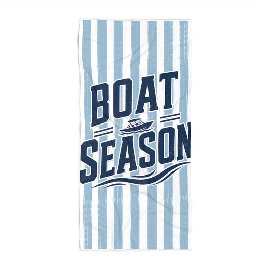 Boat Season Beach Towel — Nautical Striped Summer Shore Towel