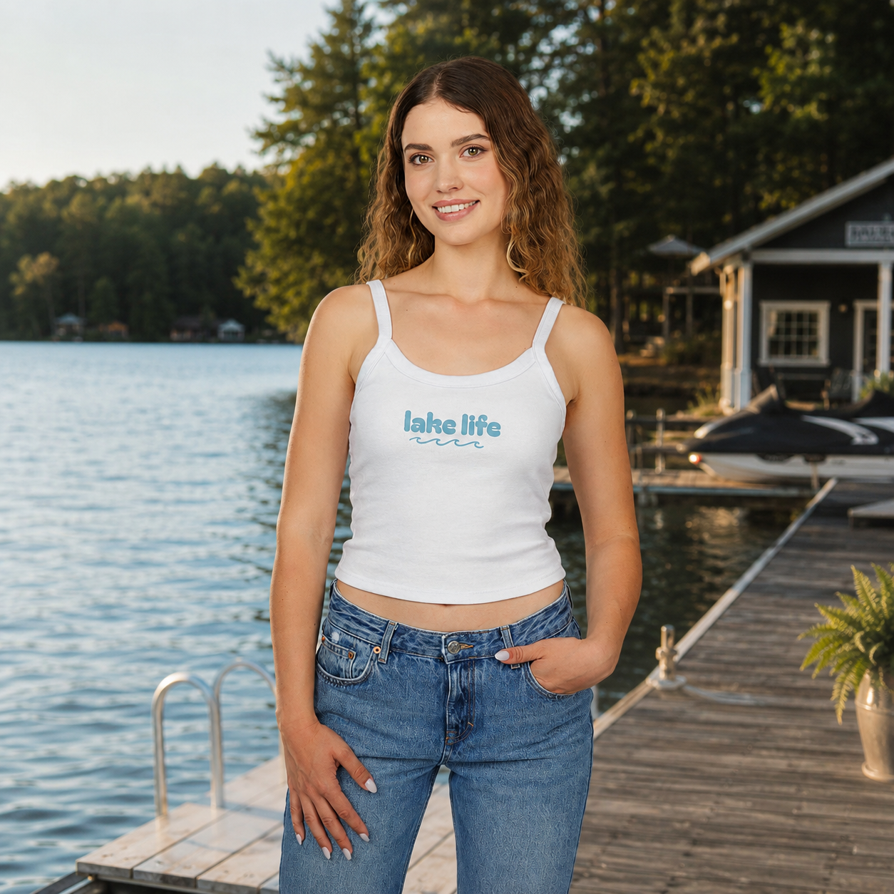 Lake Life Spaghetti Strap Tank