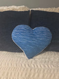 Heart Pillow, Ocean Wave Blue Custom Shaped Decorative Pillow