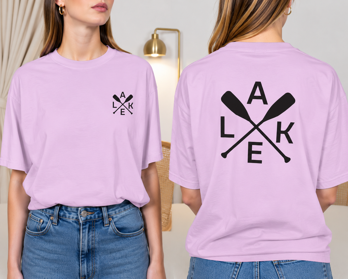 Lake Paddle Tee with Minimal Oar Graphic