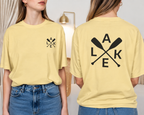 Lake Paddle Tee with Minimal Oar Graphic