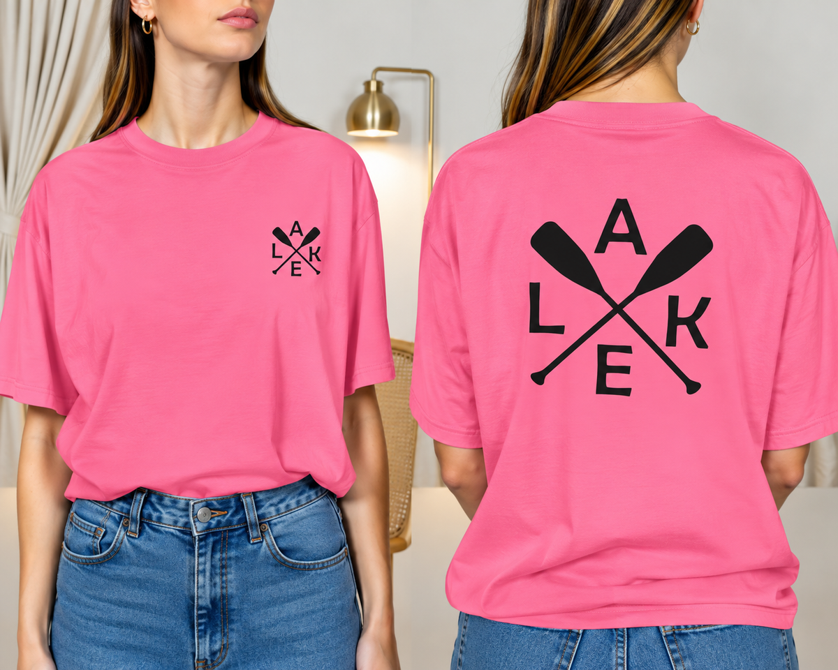 Lake Paddle Tee with Minimal Oar Graphic