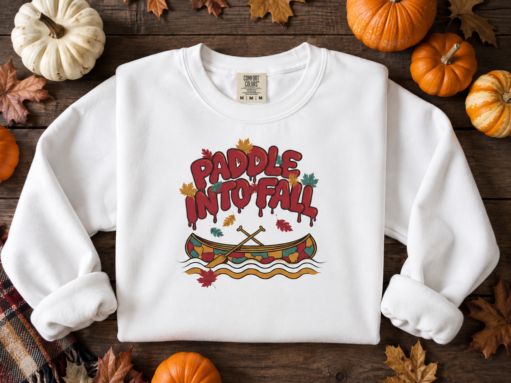 Autumn Canoe Graphic Crewneck Sweatshirt