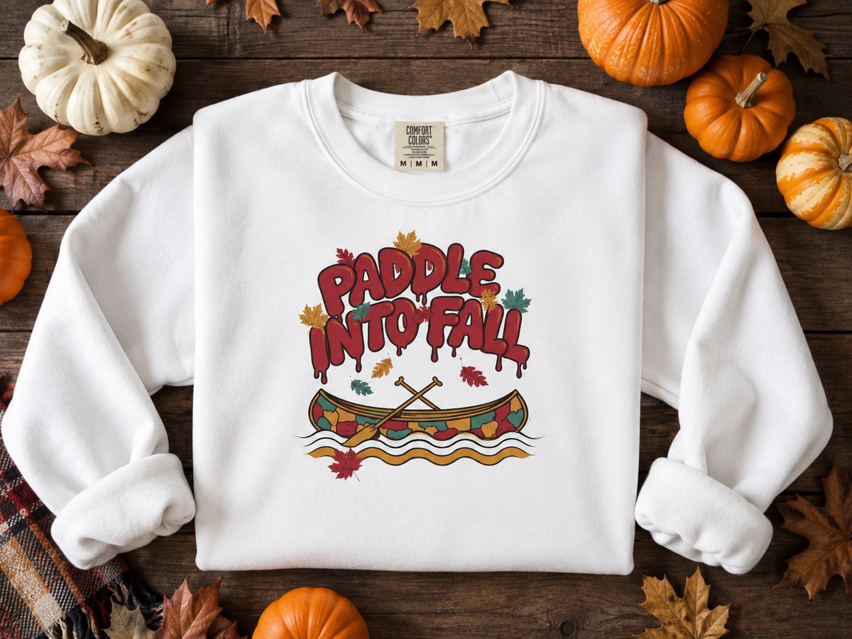 Autumn Canoe Graphic Crewneck Sweatshirt