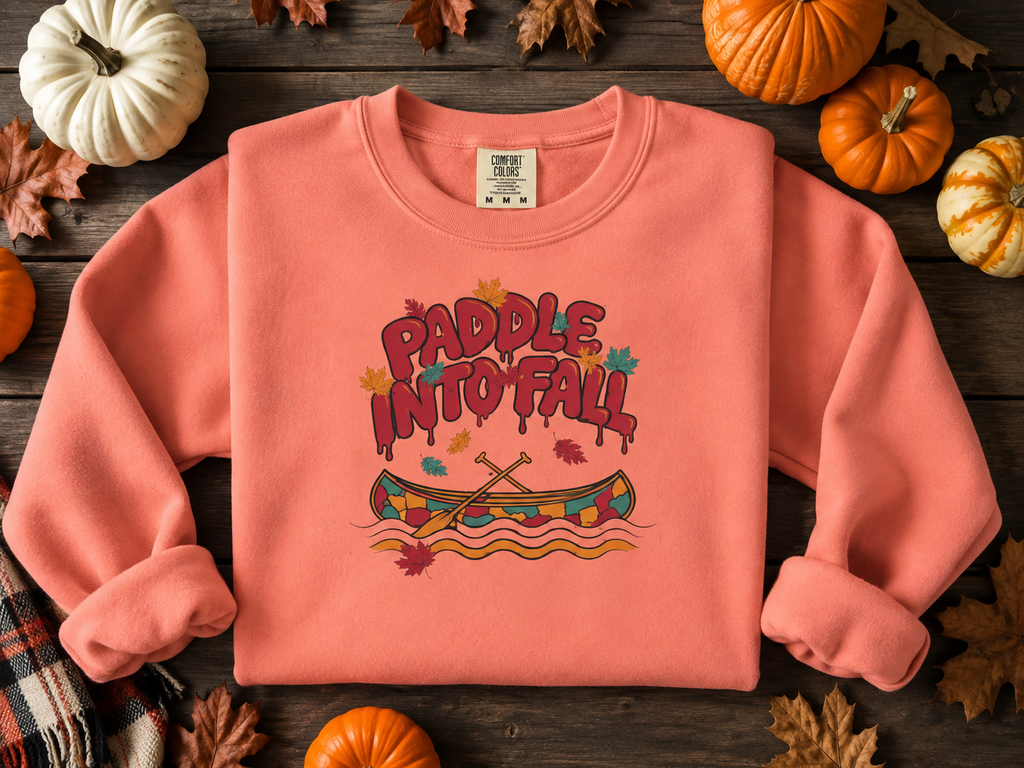 Autumn Canoe Graphic Crewneck Sweatshirt