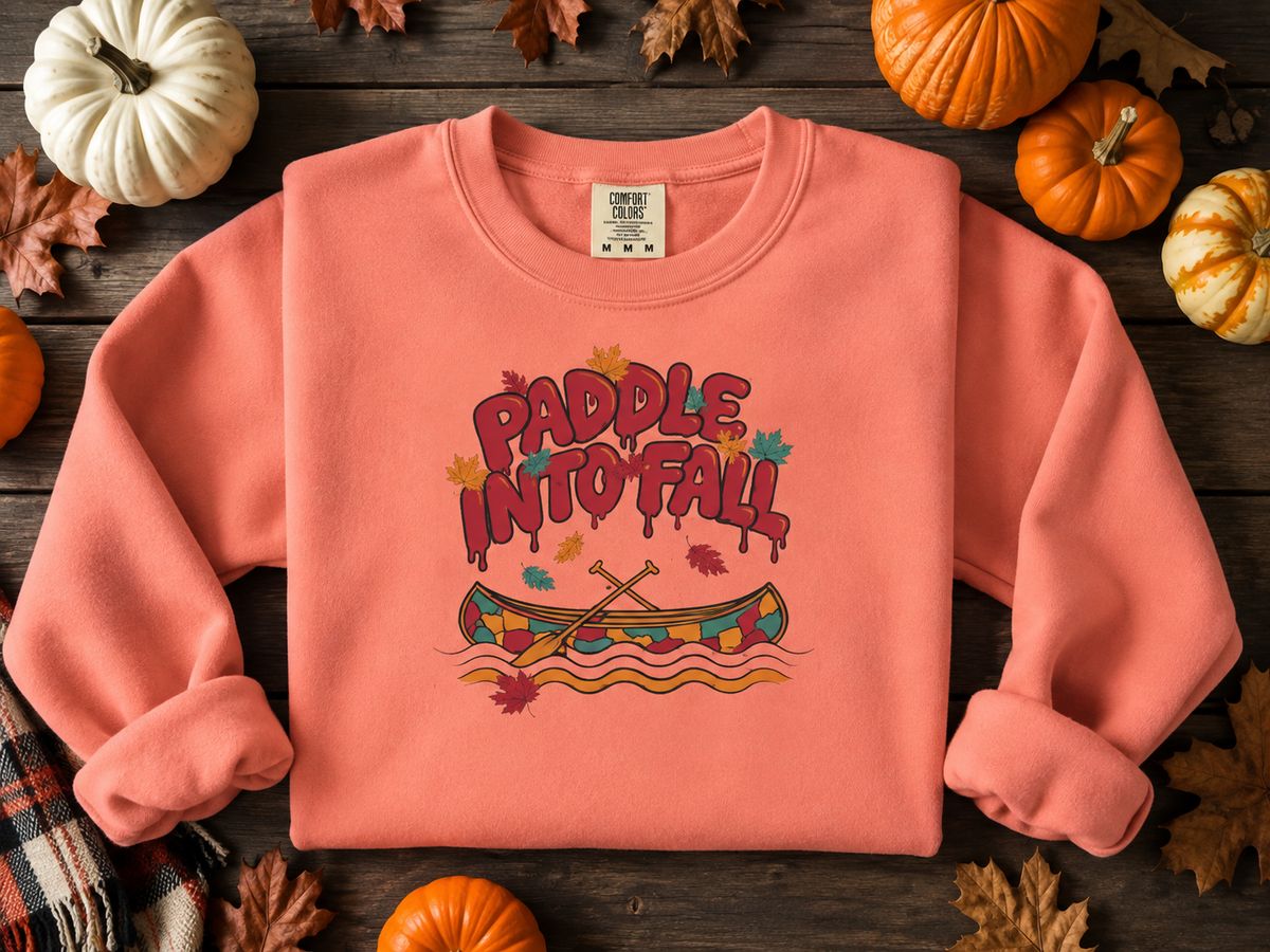 Autumn Canoe Graphic Crewneck Sweatshirt