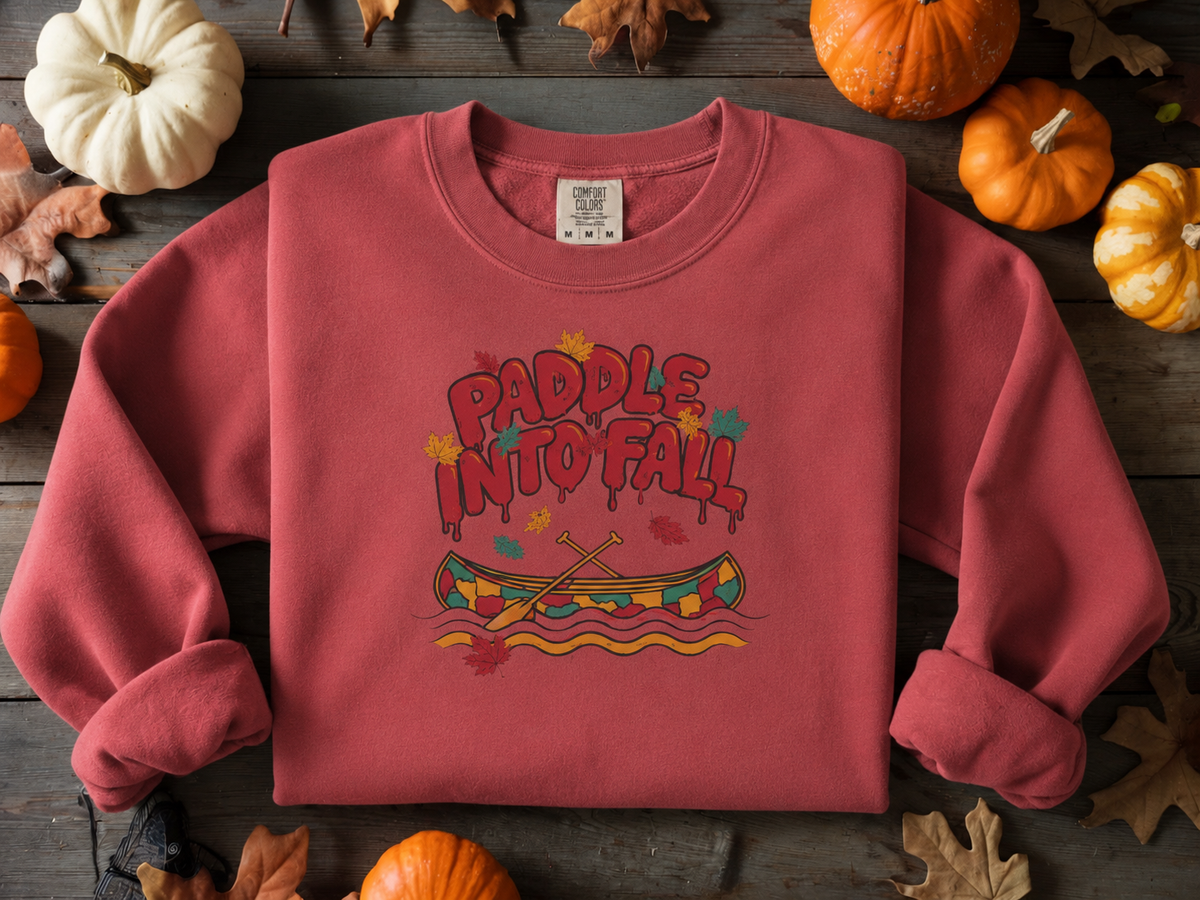 Autumn Canoe Graphic Crewneck Sweatshirt