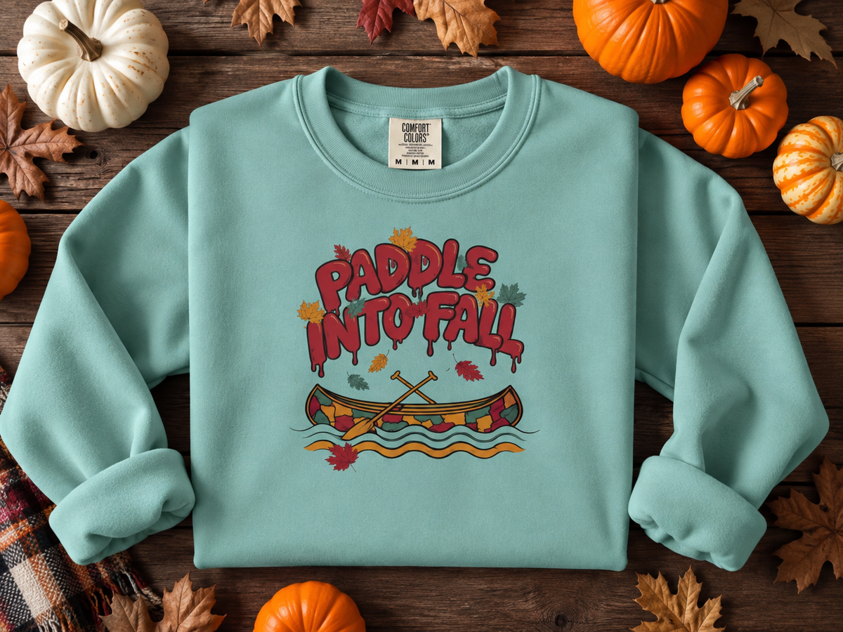 Autumn Canoe Graphic Crewneck Sweatshirt