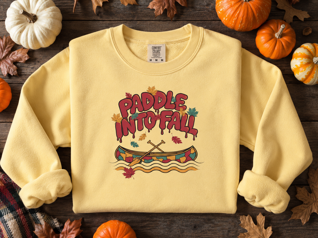 Autumn Canoe Graphic Crewneck Sweatshirt