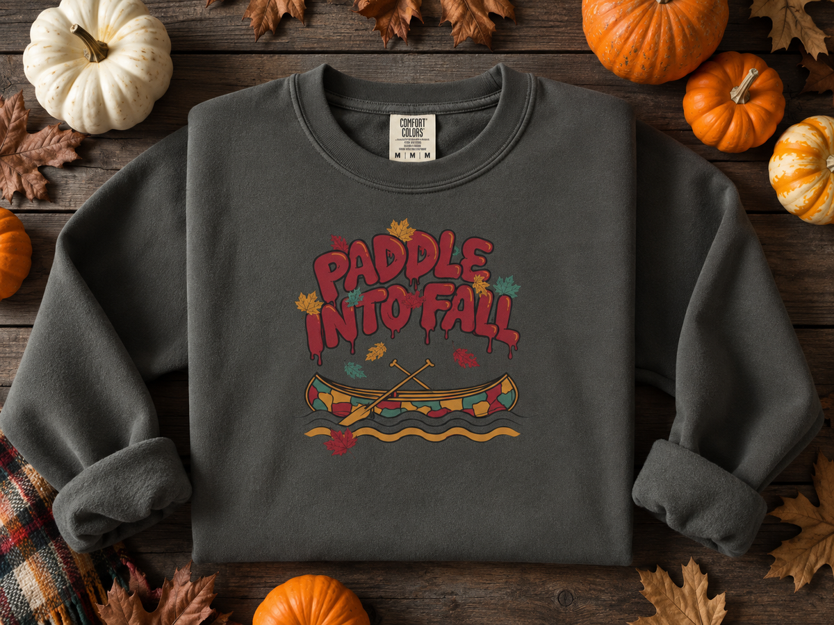 Autumn Canoe Graphic Crewneck Sweatshirt