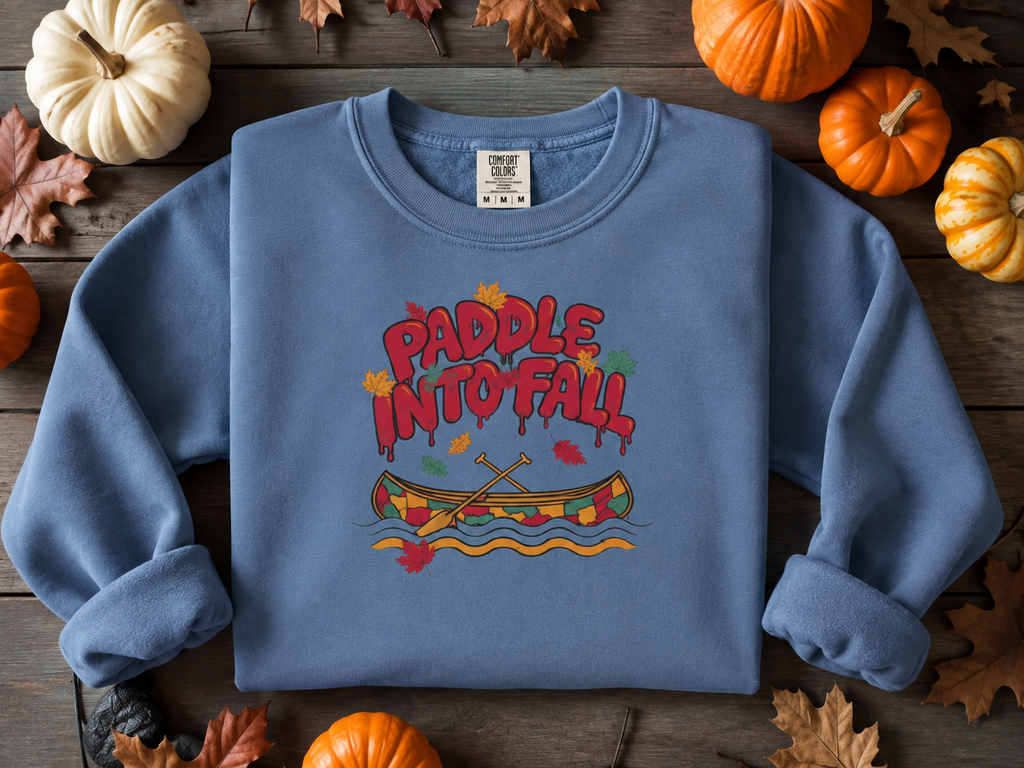 Autumn Canoe Graphic Crewneck Sweatshirt
