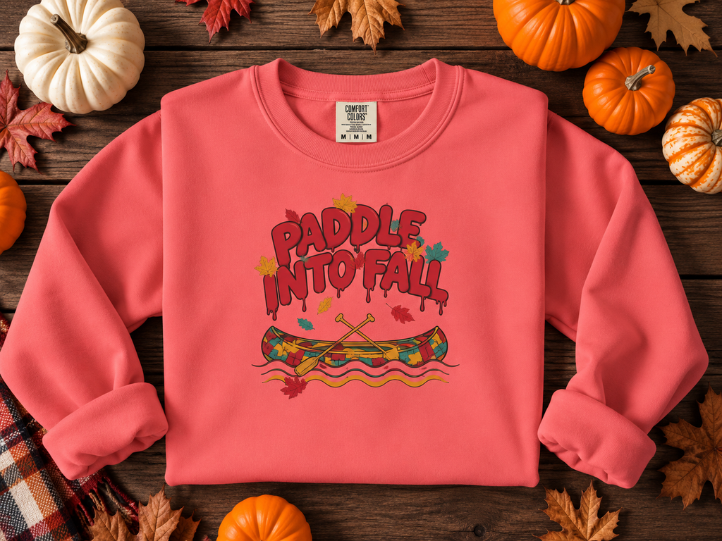 Autumn Canoe Graphic Crewneck Sweatshirt