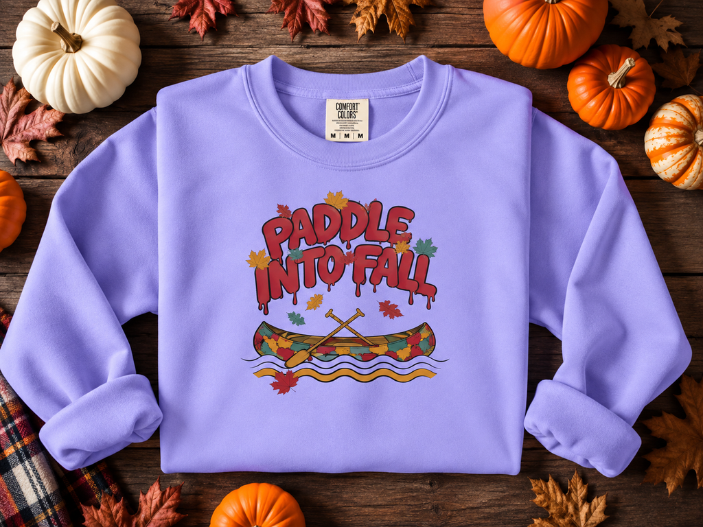 Autumn Canoe Graphic Crewneck Sweatshirt