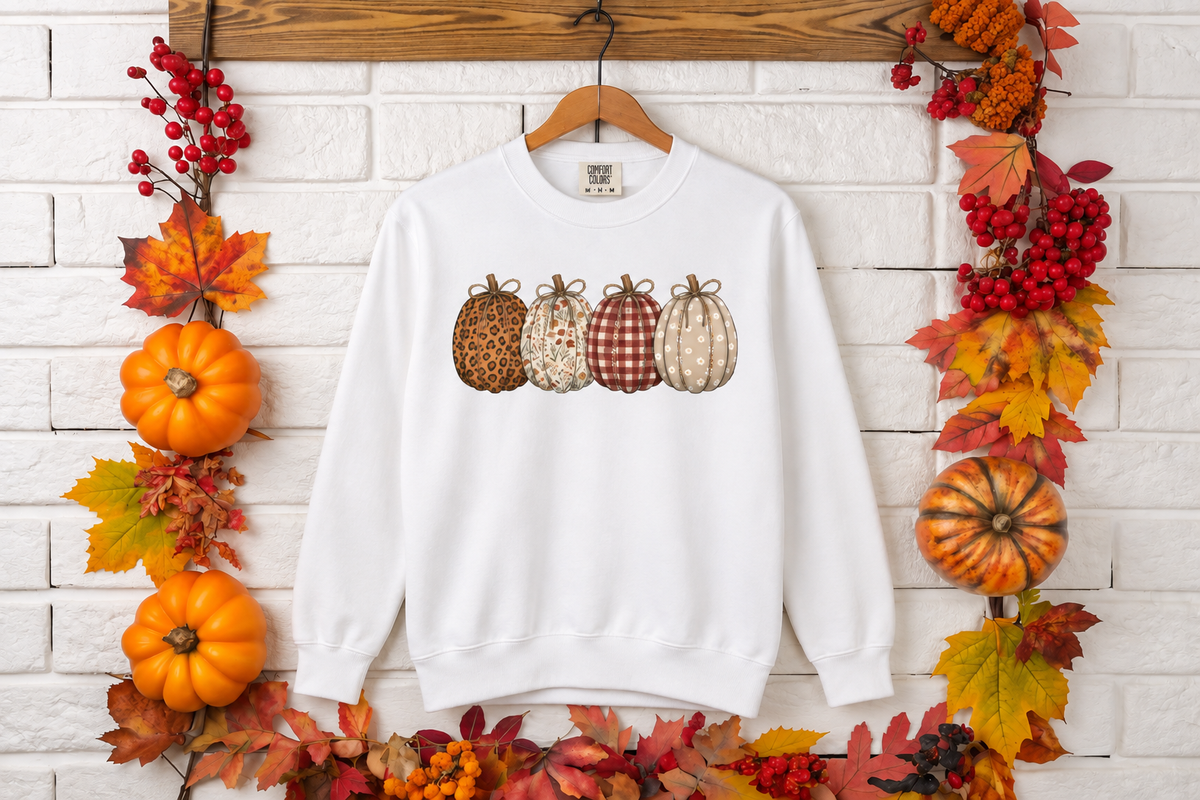 Autumn Patchwork Pumpkins Sweatshirt