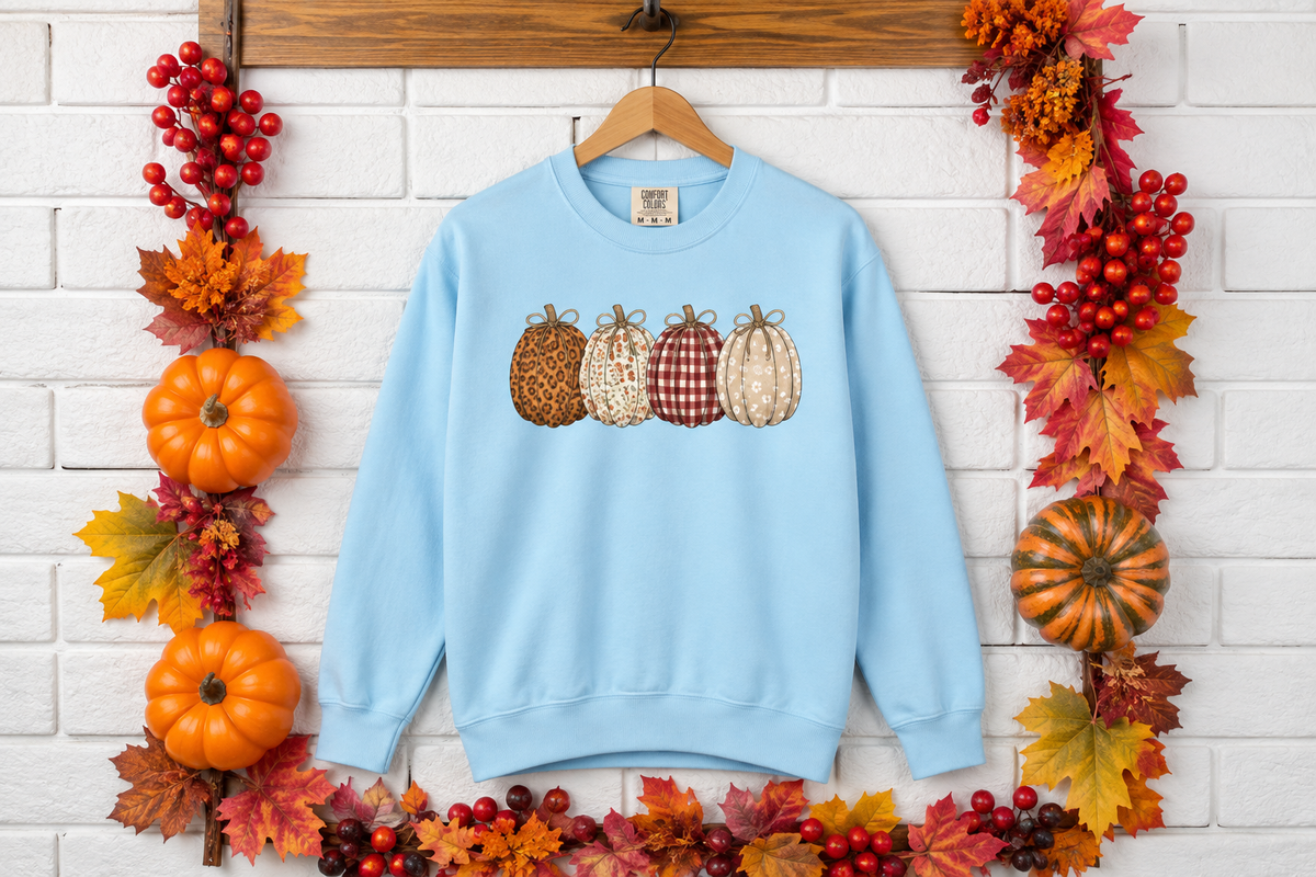 Autumn Patchwork Pumpkins Sweatshirt