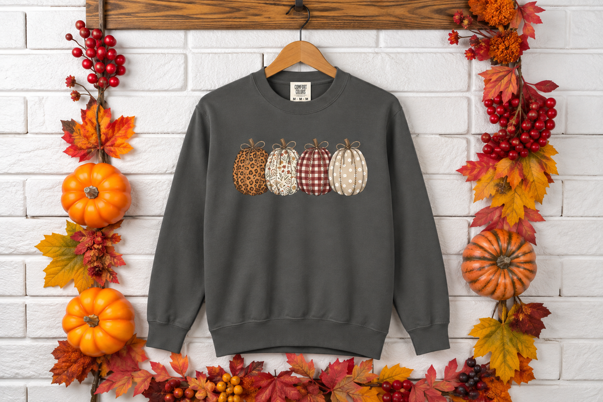 Autumn Patchwork Pumpkins Sweatshirt