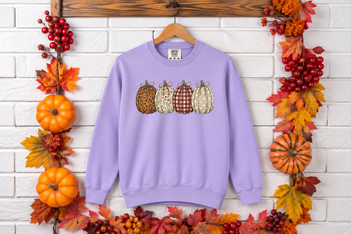 Autumn Patchwork Pumpkins Sweatshirt