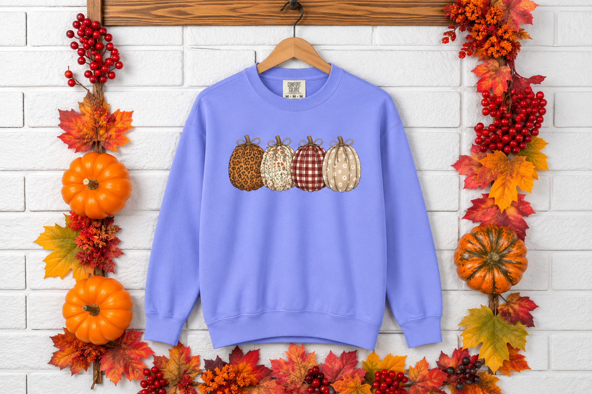 Autumn Patchwork Pumpkins Sweatshirt