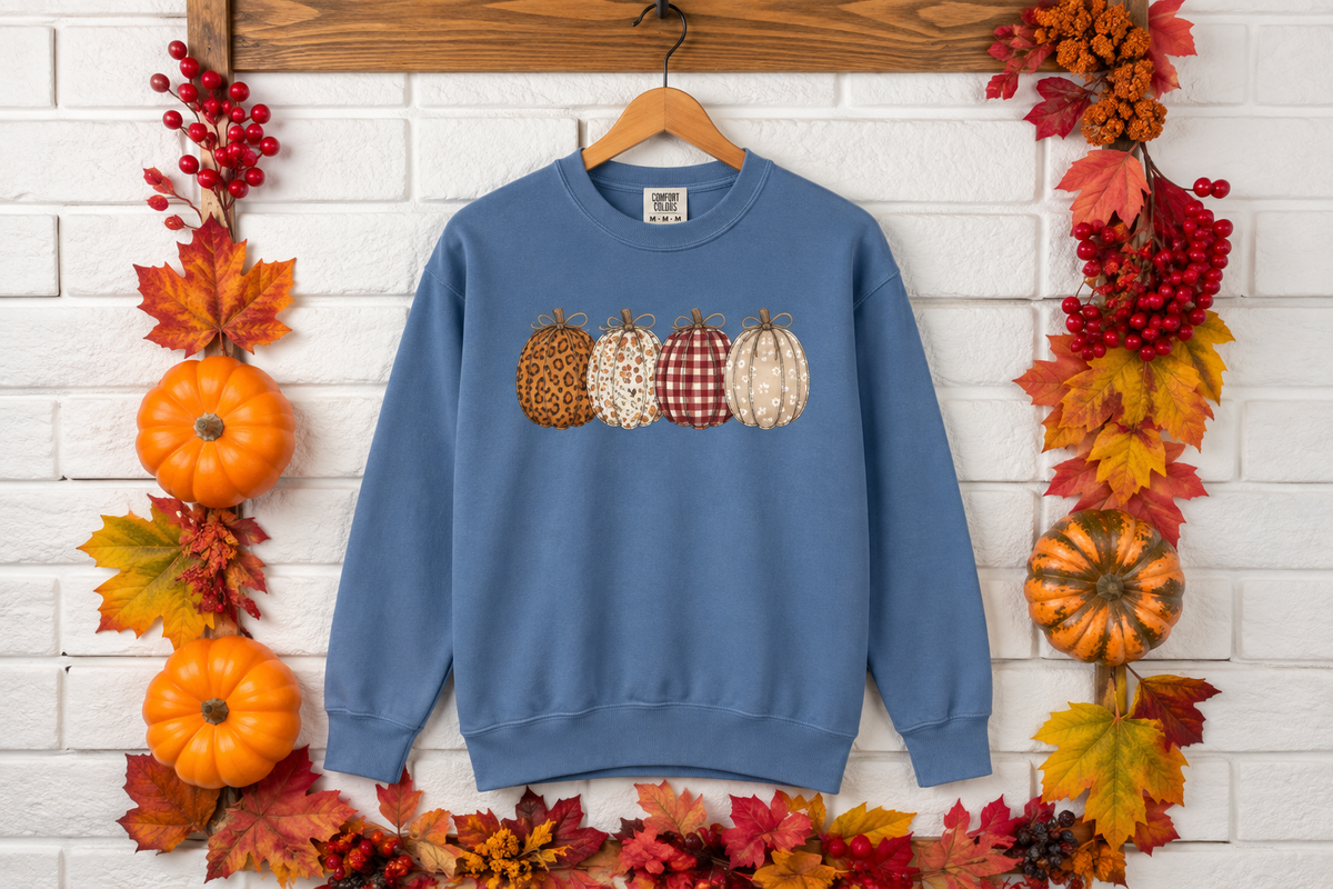 Autumn Patchwork Pumpkins Sweatshirt