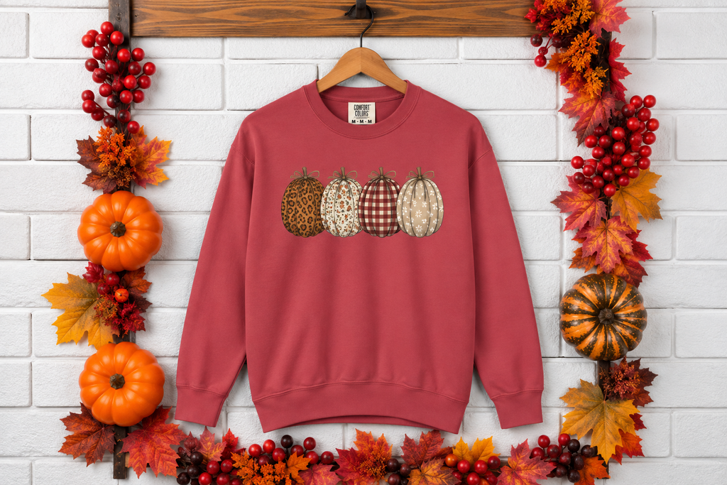 Autumn Patchwork Pumpkins Sweatshirt