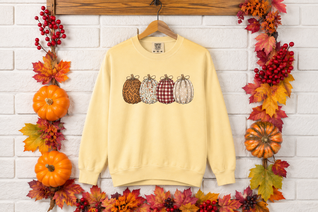 Autumn Patchwork Pumpkins Sweatshirt