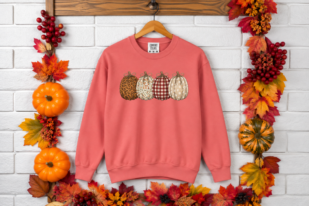 Autumn Patchwork Pumpkins Sweatshirt