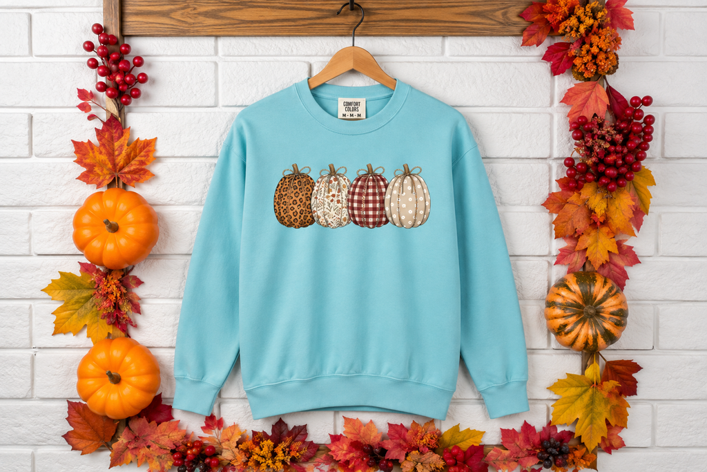 Autumn Patchwork Pumpkins Sweatshirt