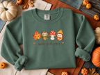 Watercolor Owl and Mushroom Fall Crewneck Sweatshirt