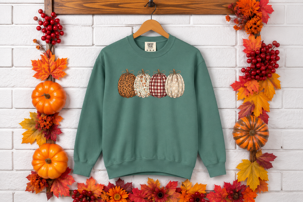 Autumn Patchwork Pumpkins Sweatshirt