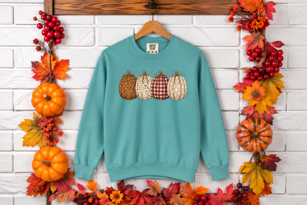 Autumn Patchwork Pumpkins Sweatshirt