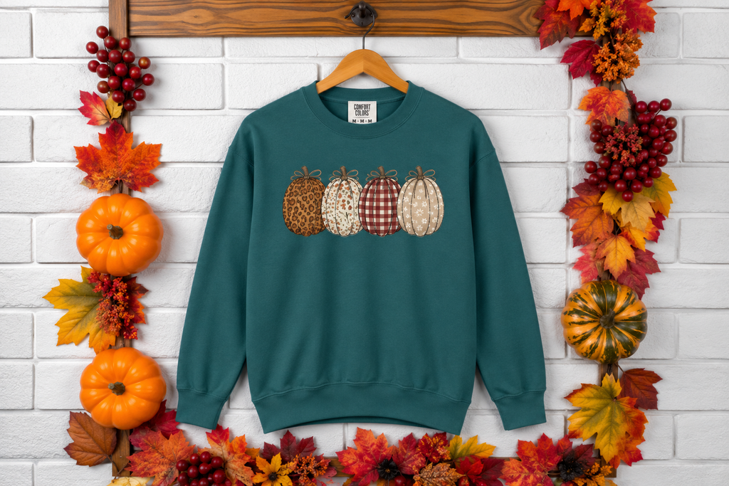 Autumn Patchwork Pumpkins Sweatshirt