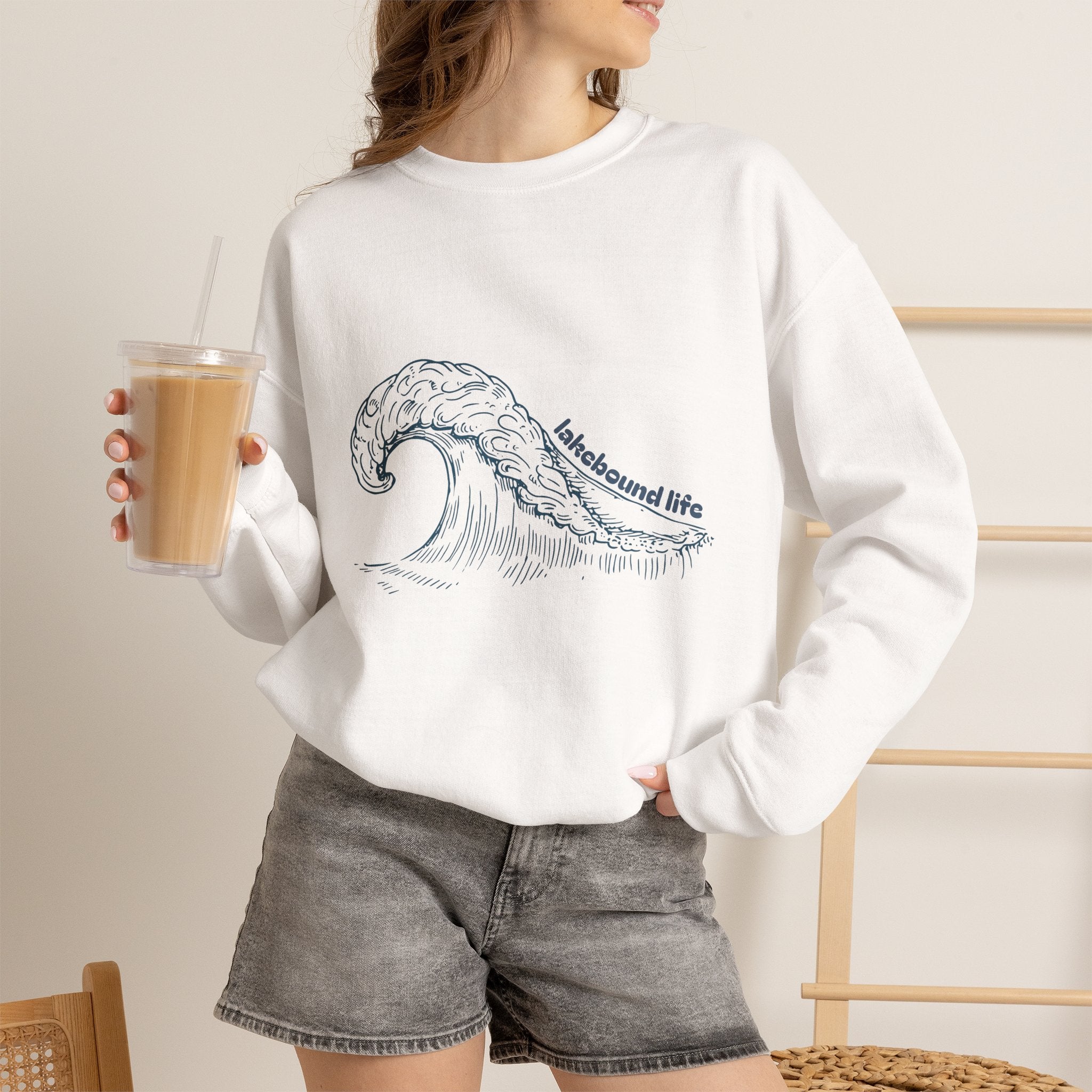 Lakebound Life Wave Crewneck