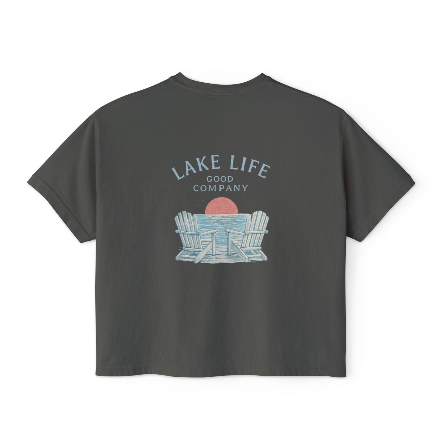 Lake Life Boxy Tee — "Lake Life, Good Company" Graphic