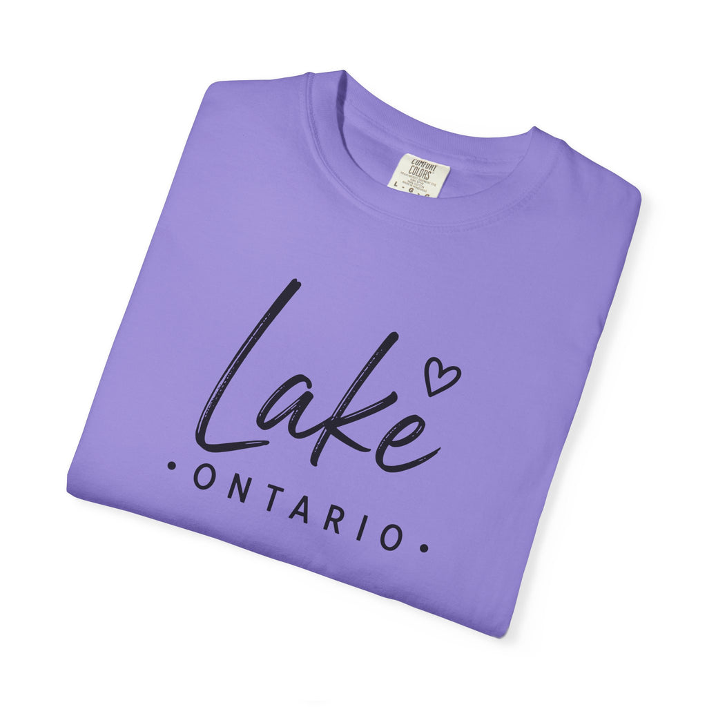 Lake Ontario Script Tee with Handwritten Heart Accent