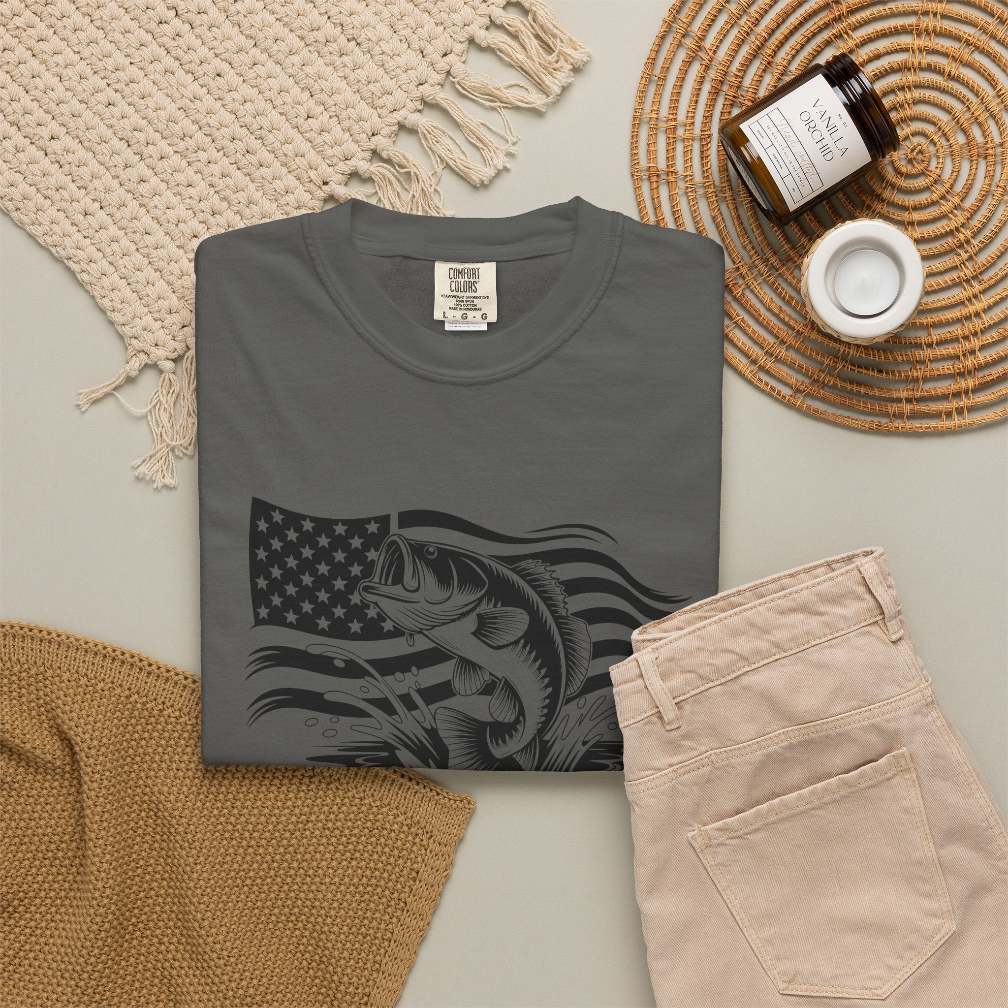 Patriotic Bass Fishing T-Shirt